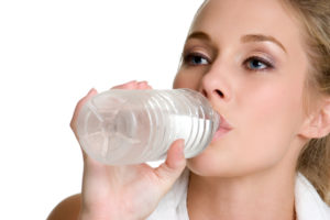 woman drinking water