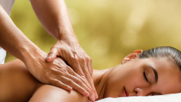 Woman taking care of herself with massage