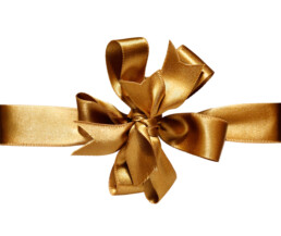 fancy gold gift bow