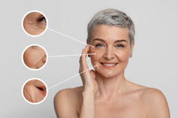 Mature woman seeing results from facial