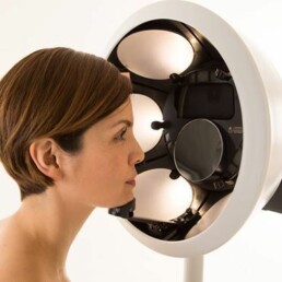 woman using the OBSERV facial analyis