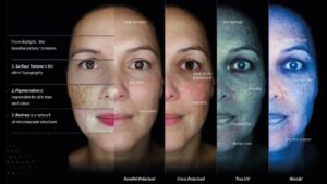 photos of the 4 levels of skin analysis from the Oberserv 320