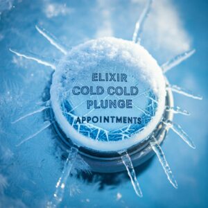 Icy blue button to book appointment for Elixir's Cold plunge therapy