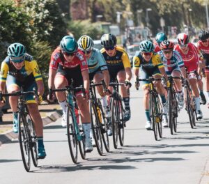 Photo of cyclists racing