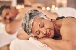 Mature Couple getting Romance Package hot stone massage